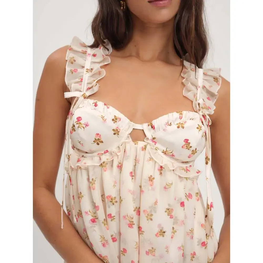 For Love & Lemons Poppy Mini Dress S / White - Picture 2 of 3